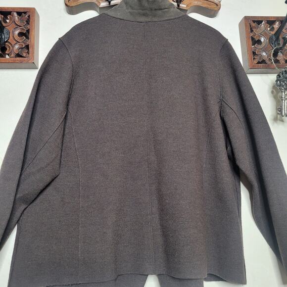 EILEEN FISHER Women Lamb Suede Merino Wool Felted Knit Blazer Jacket Shacket✨️2X - Picture 14 of 16